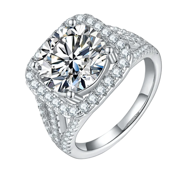 5ct Round Halo Moissanite Ring – M17G