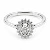 9ct white gold oval cluster diamond engagement ring with halo setting and brilliant cut diamonds