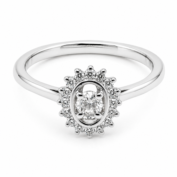 9ct White Gold Round Cluster Diamond Ring 1101928