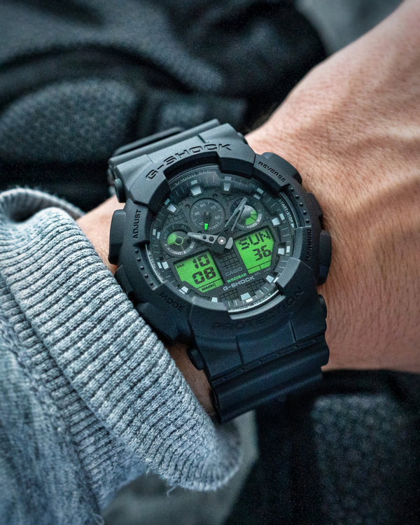 Casio G-Shock GA-100BEG-1A Quartz Analog-Digital Black Resin Watch (GA-100BEG-1ADR)