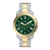 Fossil Grant Chronograph Quartz Green Dial Two-Tone Stainless Steel Watch (FS6131)