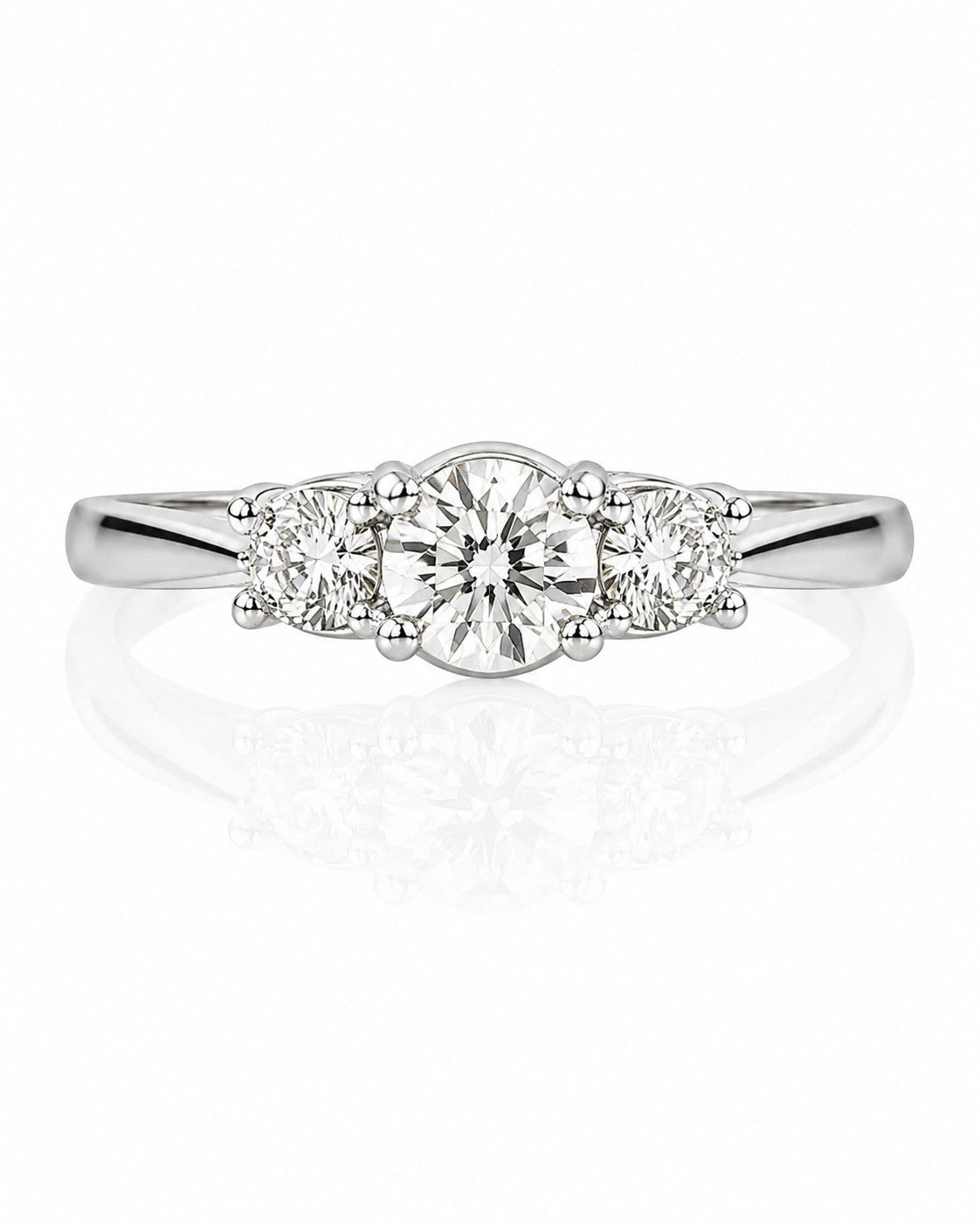 9ct White Gold 1.05ct Lab Grown Diamond Three Stone Engagement Ring (LR24)