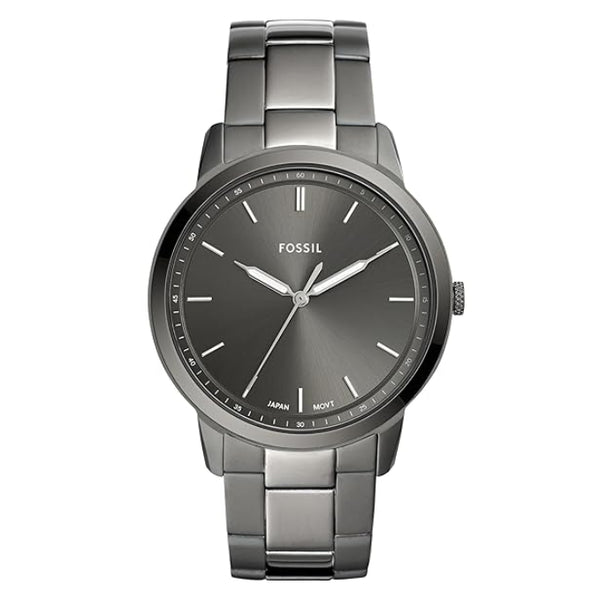 Fossil Minimalist Quartz Grey Dial Smoke Stainless Steel Watch (FS5459)