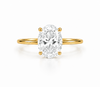 9ct yellow gold engagement ring with 2.00ct oval lab grown diamond in four-prong solitaire setting