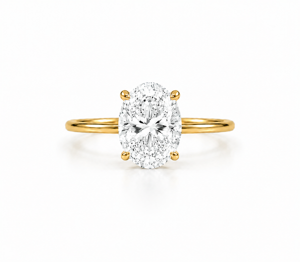 9ct Yellow Gold 2ct Oval Lab Grown Diamond Ring