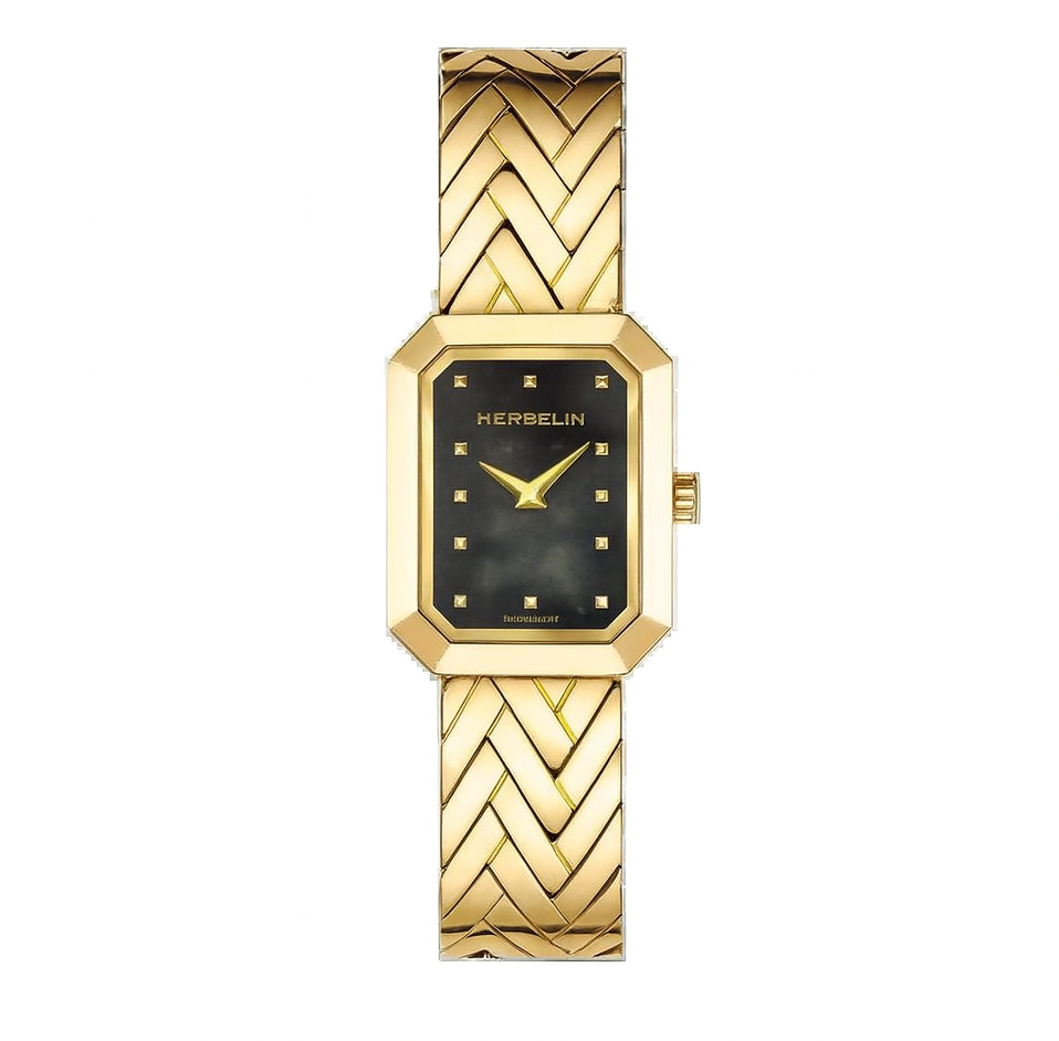Michel Herbelin Octogône 17446BP49 — 20.4×26.4mm Gold PVD MOP Watch