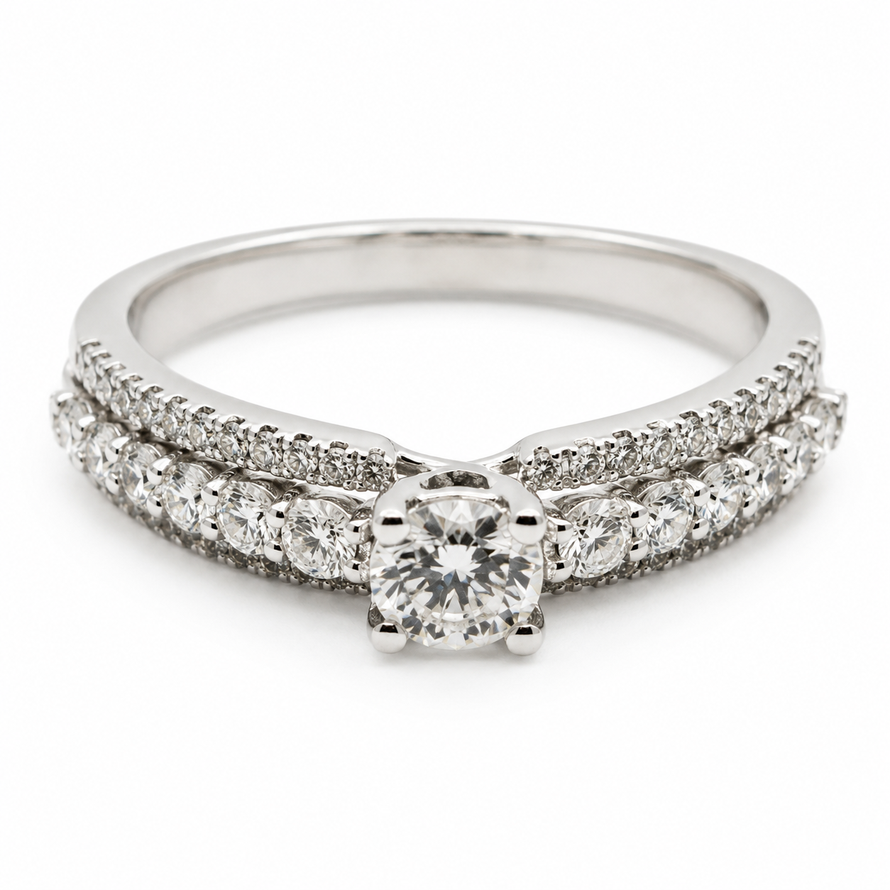 18k White Gold Diamond Engagement Ring 1102136