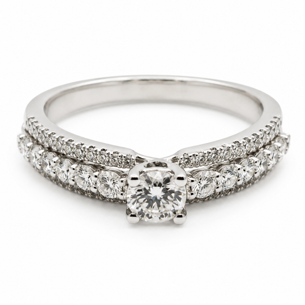 18k White Gold Diamond Engagement Ring 1102136