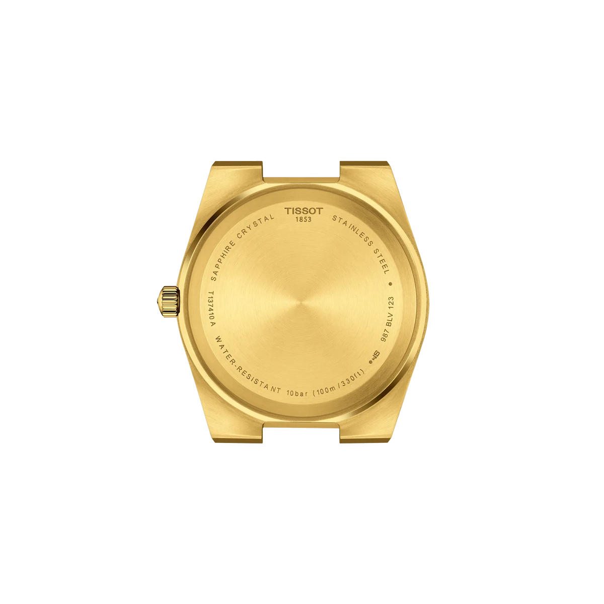 Gold dial with applied baton indices horizontal grain and date window at three o'clock