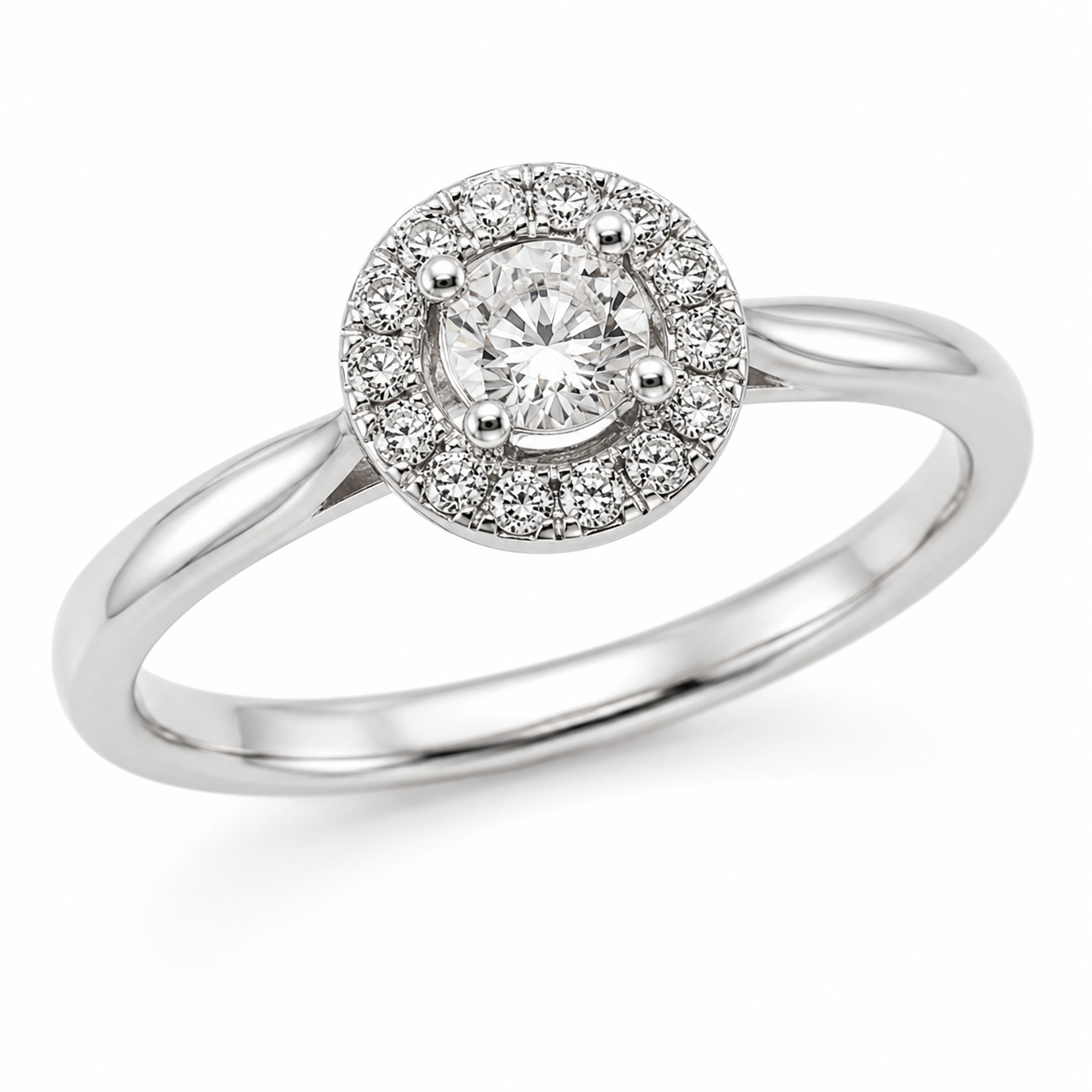 9ct White Gold Round Pave Diamond Ring 1102173
