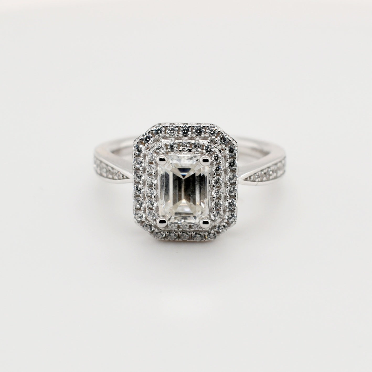 1ct Emerald Pave Moissanite Ring