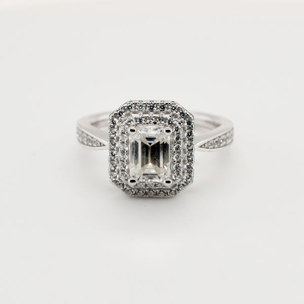1ct Emerald Pave Moissanite Ring