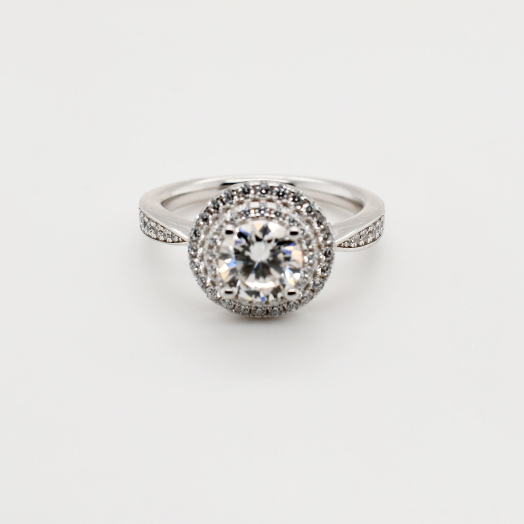 1ct Round Pave Moissanite Ring