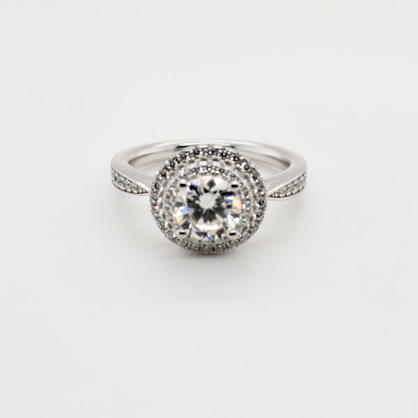 1ct Round Pave Moissanite Ring