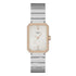 Tissot SRV rectangular rose gold-tone watch with Mother of Pearl dial and steel bracelet