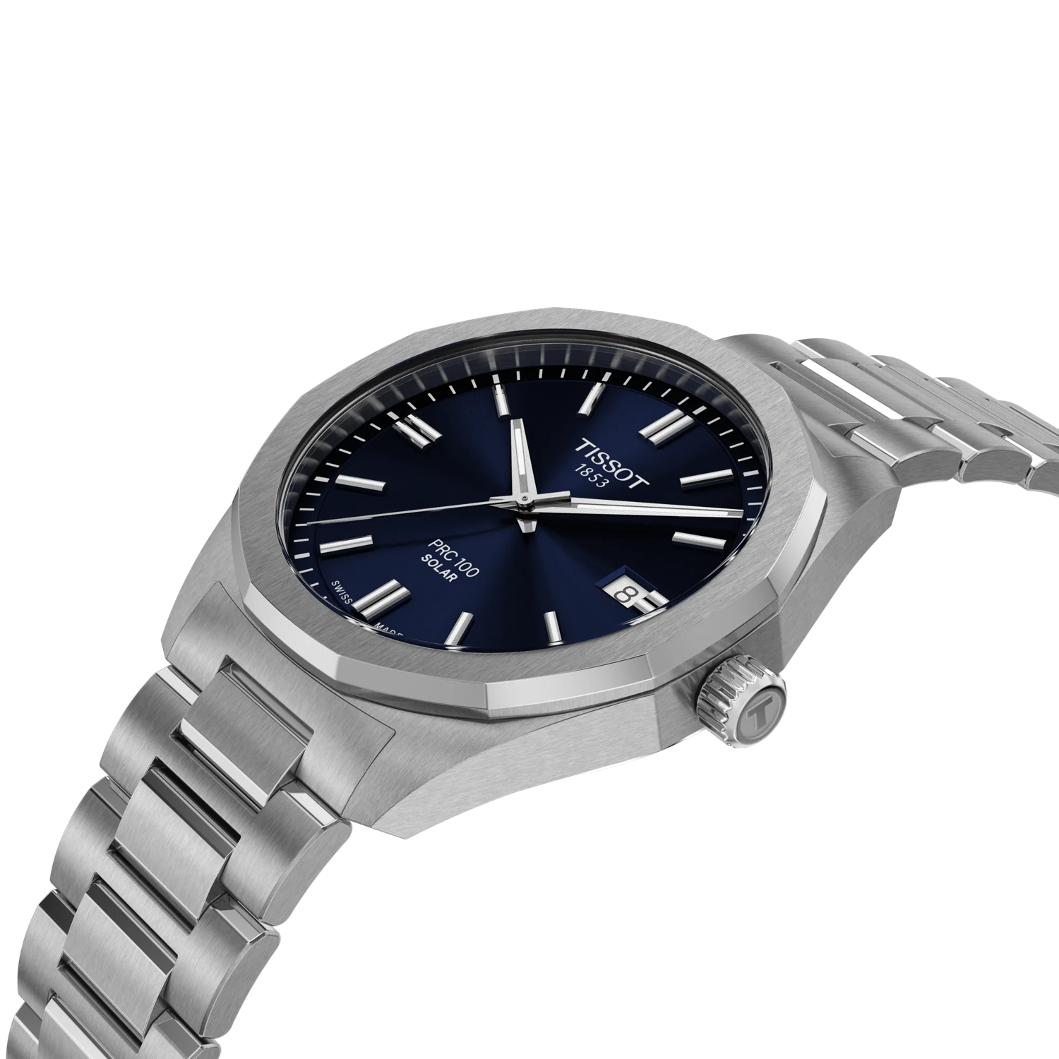 Tissot PRC 100 Solar Quartz Blue Dial 39mm Stainless Steel Watch (T151.422.11.041.00) - Cassim & Co South Africa