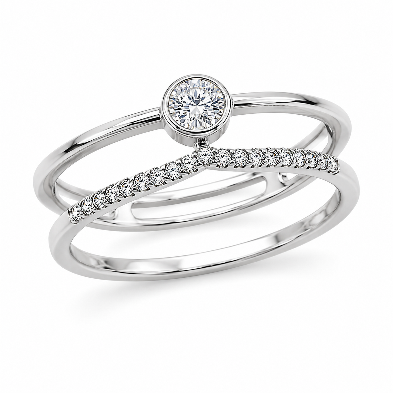 9ct White Gold Round Eternity Diamond Engagement Band 1102301 - Cassim & Co South Africa