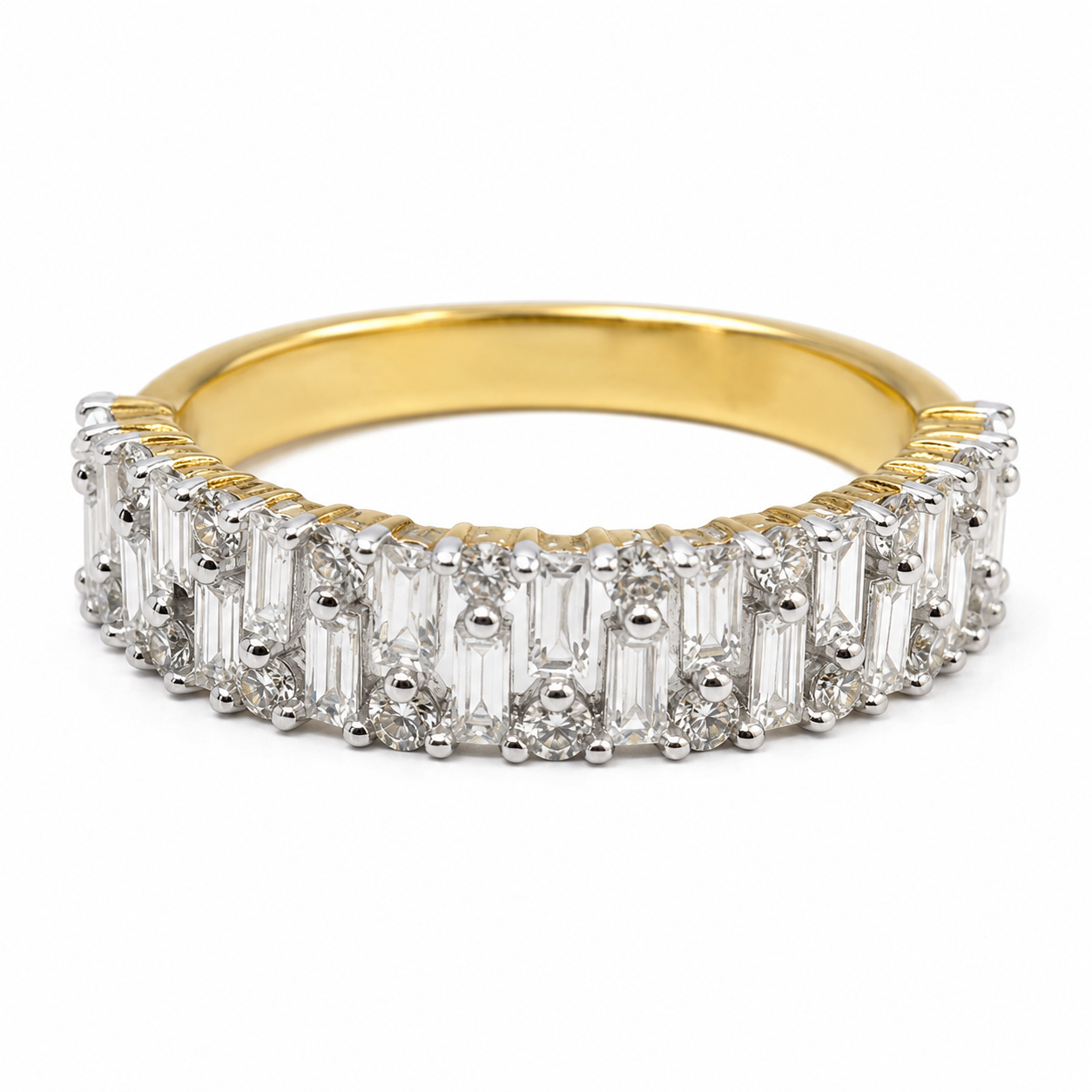 9ct Yellow Gold Baggette Cut Diamond Band 1102058