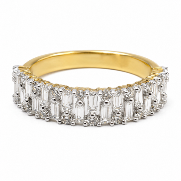 9ct Yellow Gold Baggette Cut Diamond Band 1102058