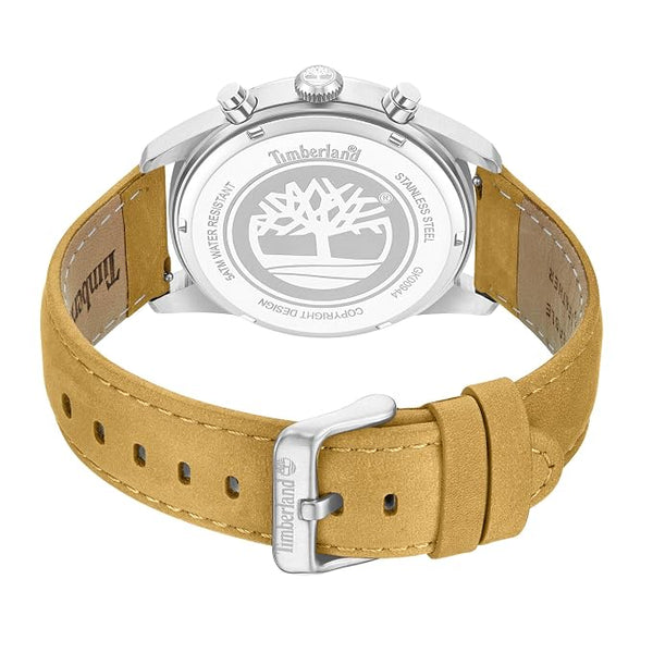 Timberland Northbridge Dual Time Quartz Chronograph White Dial Tan Leather Watch (TDWGF0094401)