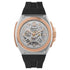 Ingersoll The Motion I11703 automatic skeleton dial watch with two-tone stainless steel case and black rubber strap