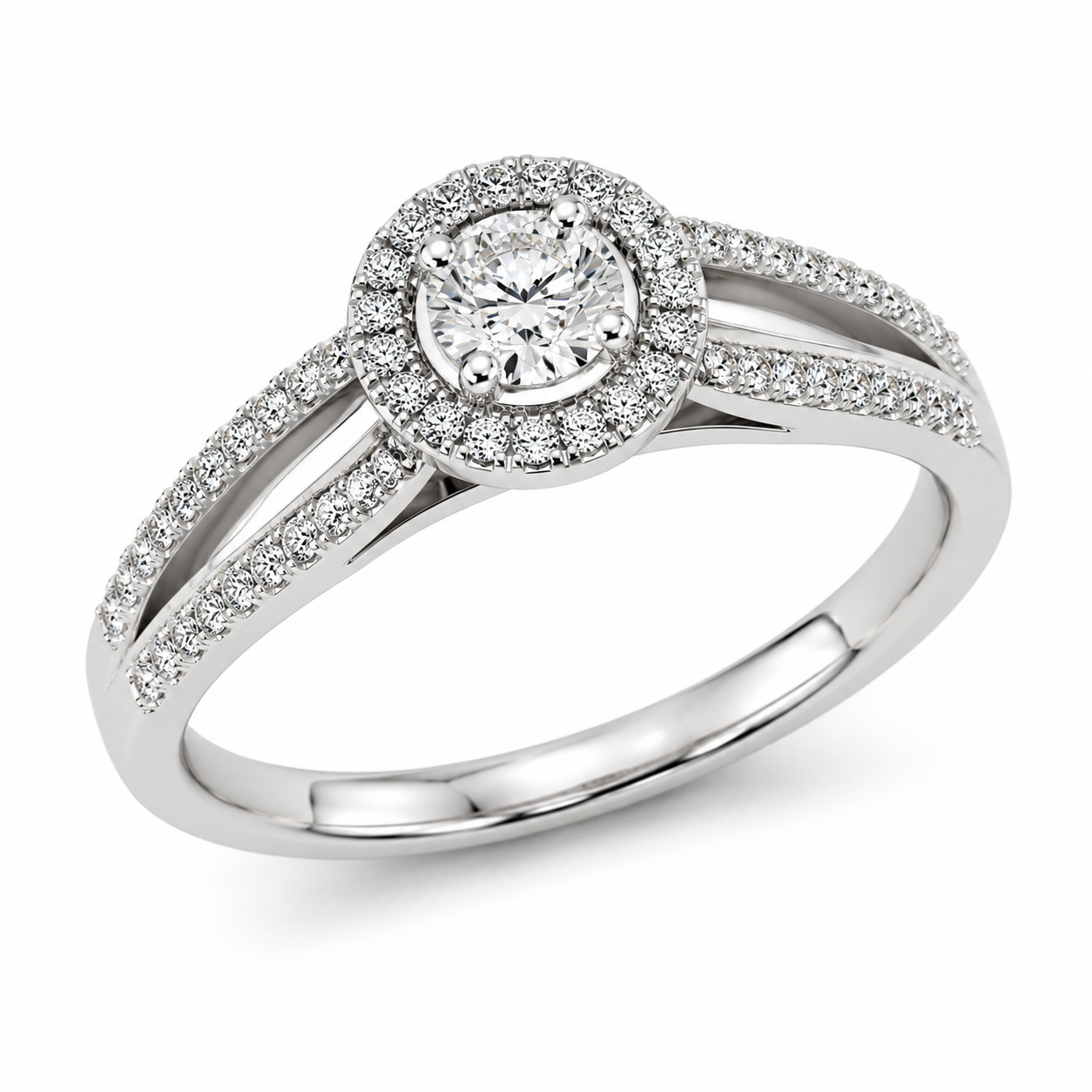 9ct White Gold Cluster Diamond Engagement Ring 1102171