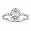 Oval Cut Moissanite Halo M96B - Cassim & Co South Africa