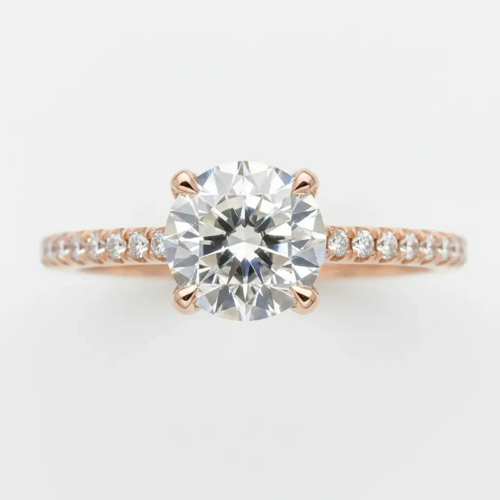 18K Rose Gold 4 Claw Diamond Engagement Ring