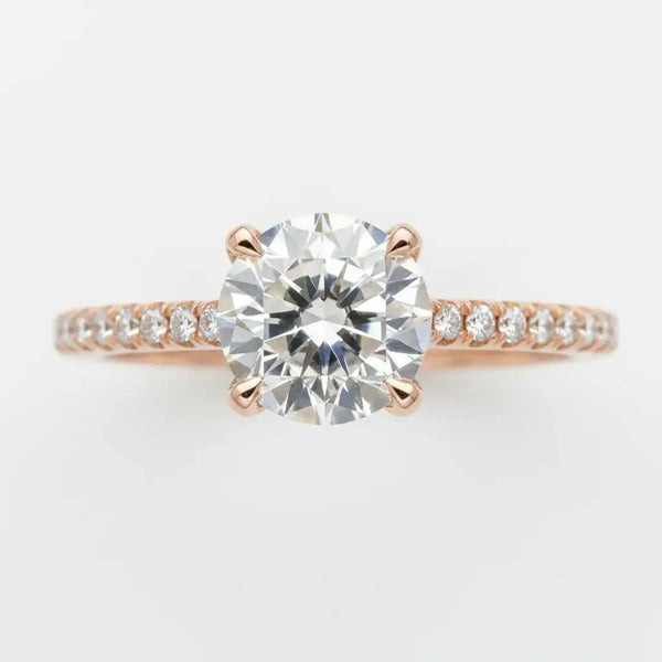 18K Rose Gold 4 Claw Diamond Engagement Ring