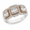 9ct Two Tone Baguette Diamond Ring 1102080