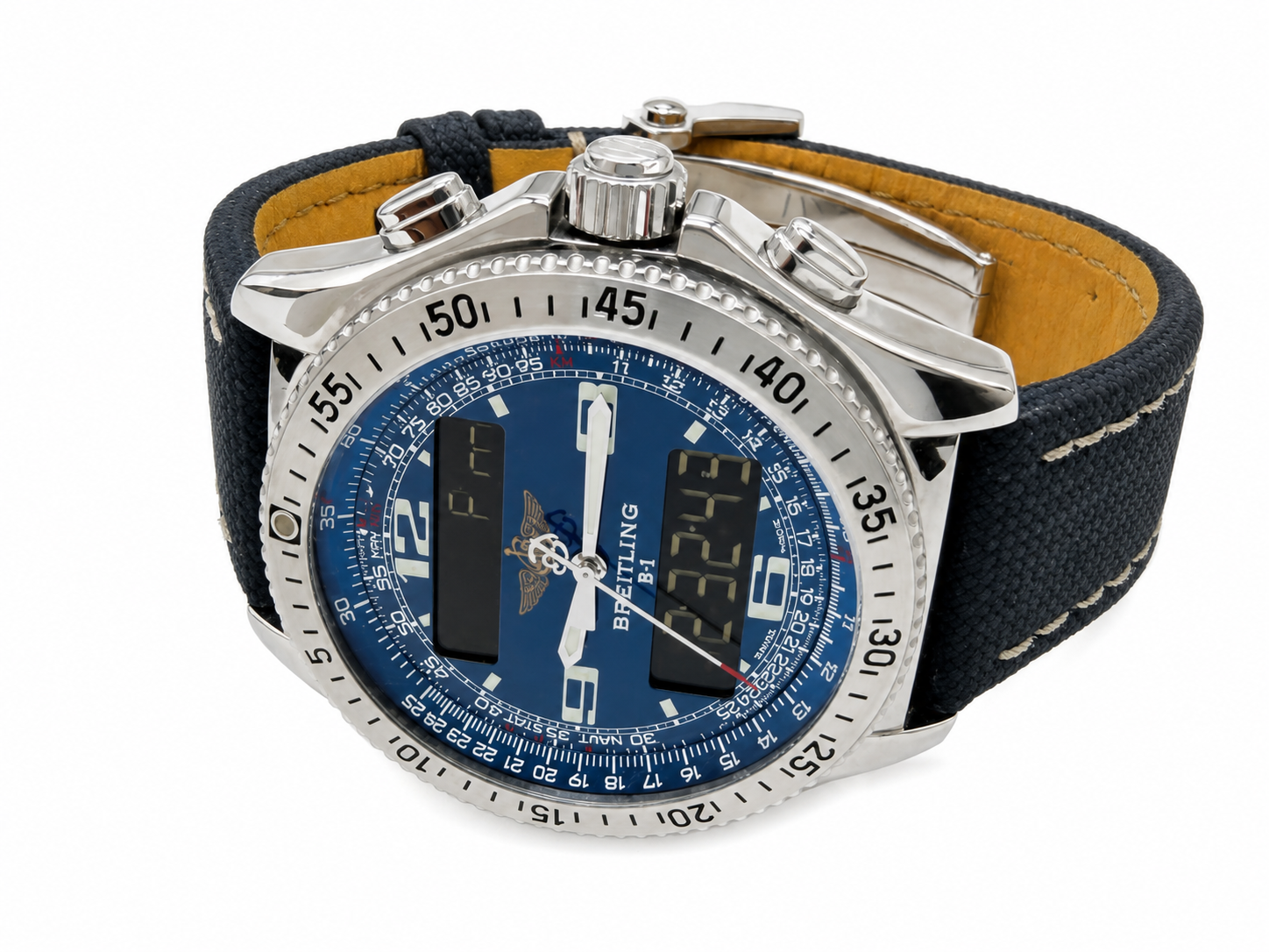 Breitling B-1 Professional Quartz Blue Dial Stainless Steel Chronograph Watch