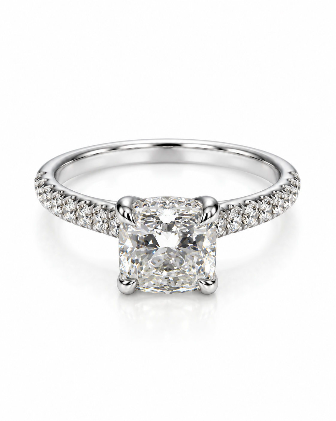 9ct White Gold 1.30ct Cushion Cut Lab Grown Diamond Engagement Ring (LR75)
