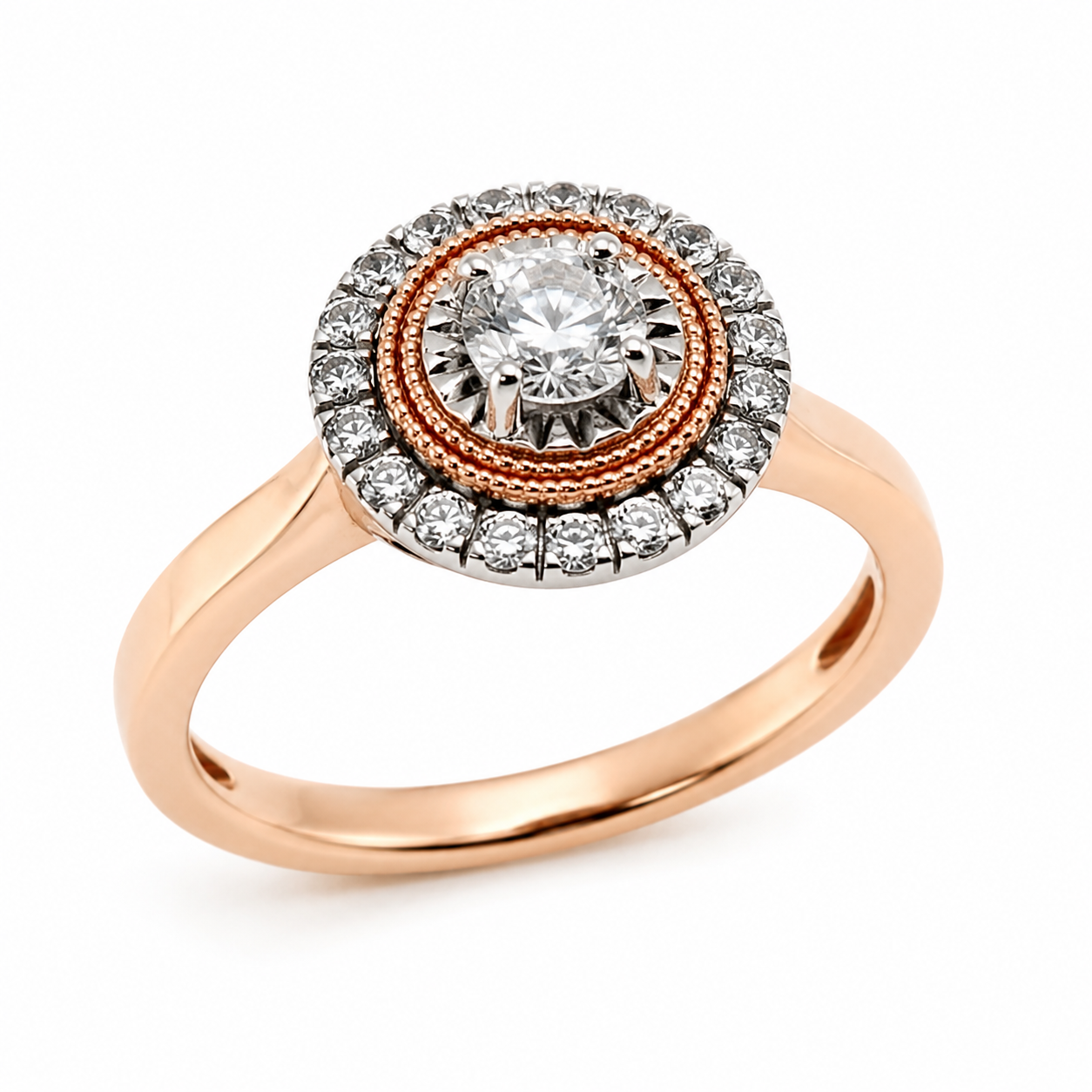 9ct Rose Gold Solitaire Diamond Engagement Ring 1102078