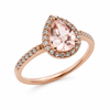 9ct Rose Gold Morganite & Diamond Engagement Ring 1102265