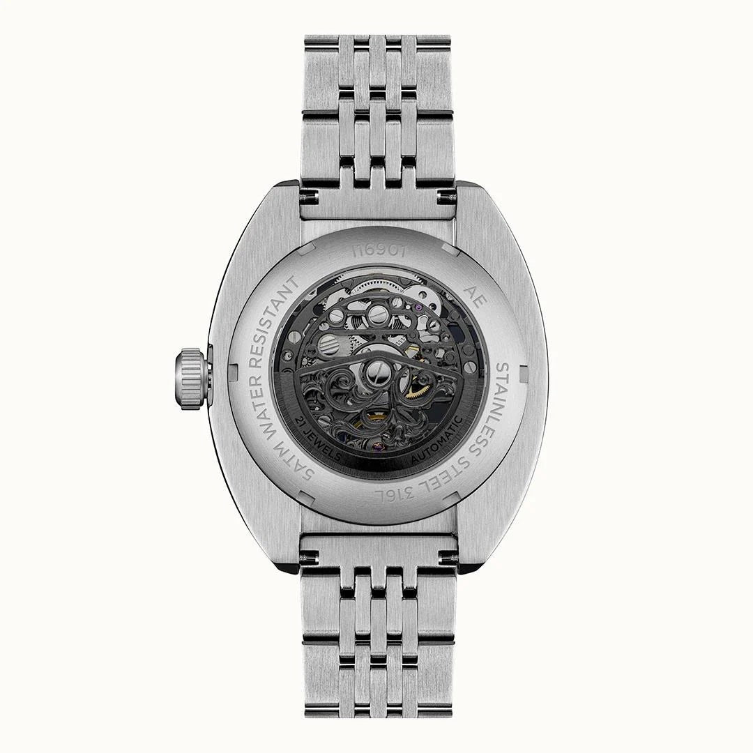 Ingersoll The Wrangler Automatic Skeleton Black Dial Stainless Steel Watch (I16901) - Cassim & Co South Africa