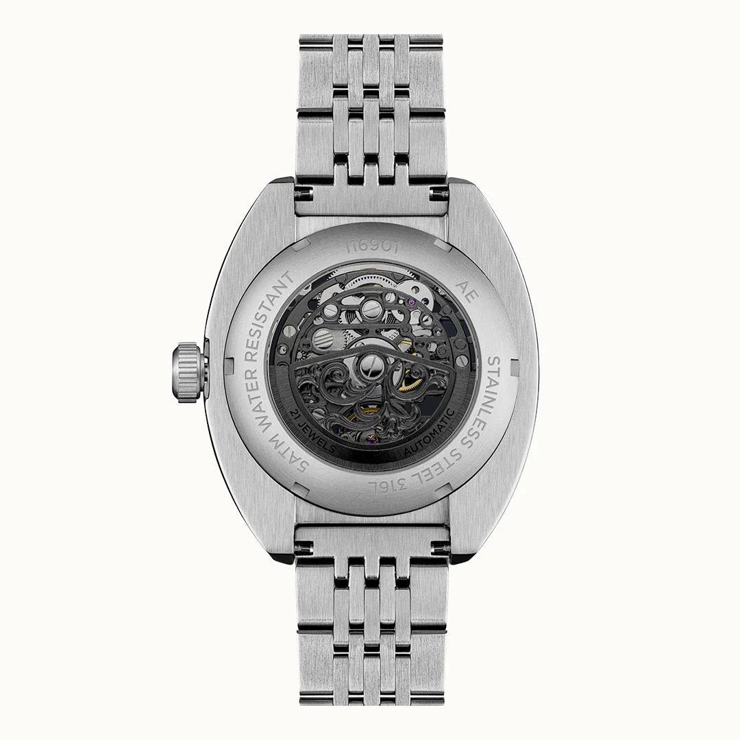 Ingersoll The Wrangler Automatic Skeleton Black Dial Stainless Steel Watch (I16901) - Cassim & Co South Africa