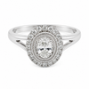 9ct White Gold Solitaire Halo Diamond Engagement Ring 1102183