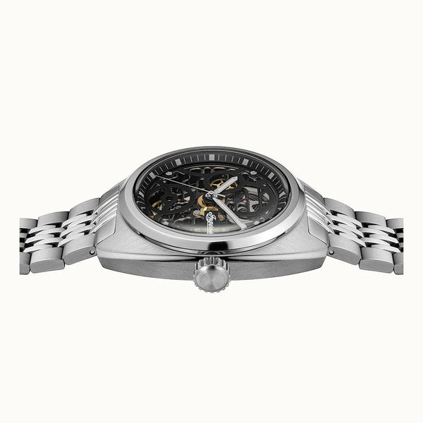 Ingersoll The Wrangler Automatic Skeleton Black Dial Stainless Steel Watch (I16901) - Cassim & Co South Africa