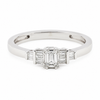 9ct white gold emerald cut diamond engagement ring with baguette diamond accents by Cassim & Co Johannesburg