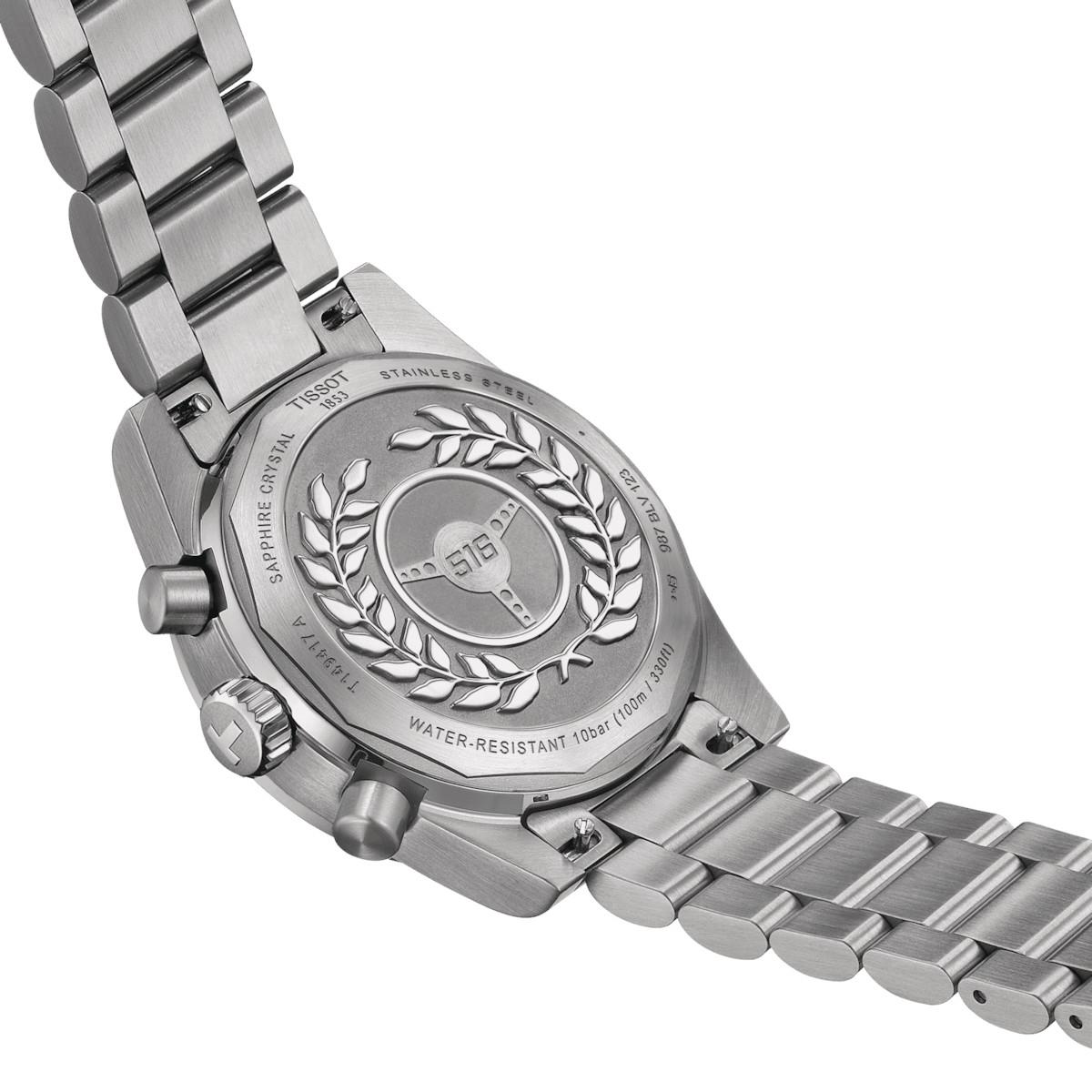 Tissot PR516 Chronograph 40mm Black Dial Steel Bracelet Watch (T1494171105100)