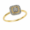 9ct Yellow Gold Cushion Cluster Diamond Engagement Ring 1101901