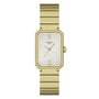 Tissot SRV 30mm rectangular watch with Mother of Pearl dial and gold-tone steel bracelet