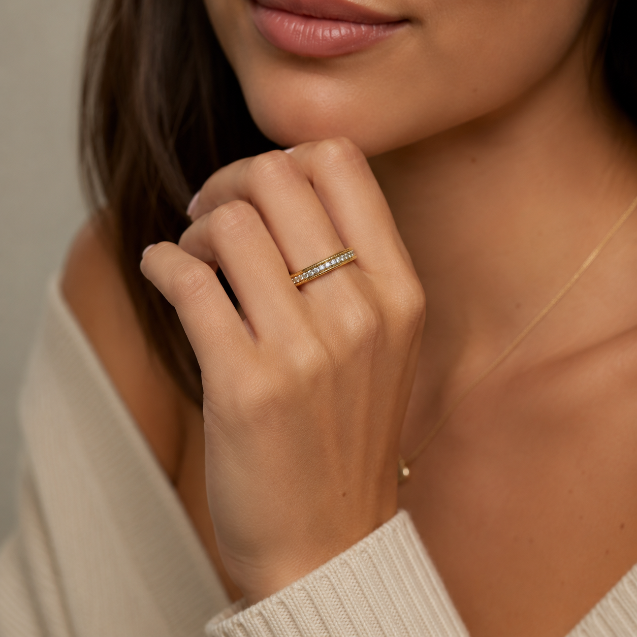 9ct Yellow Gold Diamond Band 1102220 - Cassim & Co South Africa