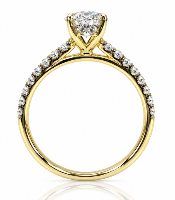 9ct Yellow Gold 1.3ct Radiant Cut Lab Grown Diamond Engagement Ring (LR61)