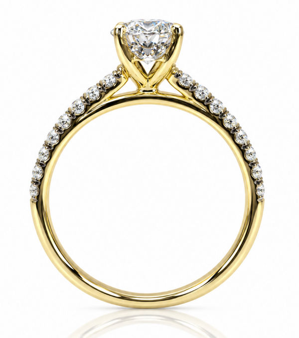 9ct Yellow Gold 1.30ct Oval Lab Grown Diamond Engagement Ring (LR68)