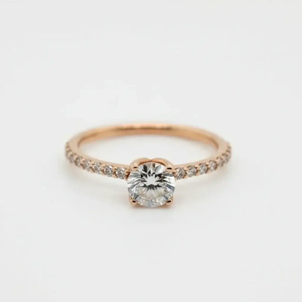 18K Rose Gold 4 Claw Diamond Engagement Ring