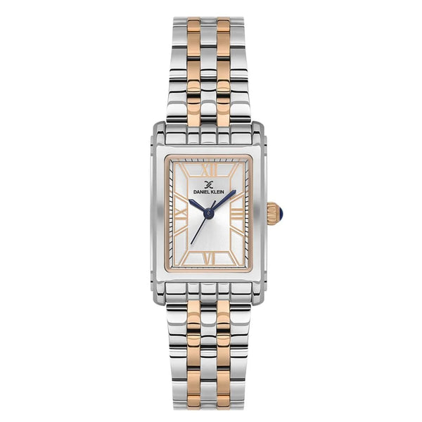 Daniel Klein Women’s Rectangular Mother-of-Pearl Dial Silver & Rose Gold Watch DK‑113936‑6