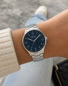 Obaku Falke Denim Quartz Blue Dial Stainless Steel Watch 40mm (V260GXCLSC-DAF)