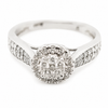 9ct White Cluster Halo Diamond Engagement Ring 1101944