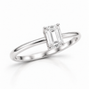 9ct White Gold 0.50ct Emerald Cut Lab Grown Diamond Solitaire Ring (LR37)
